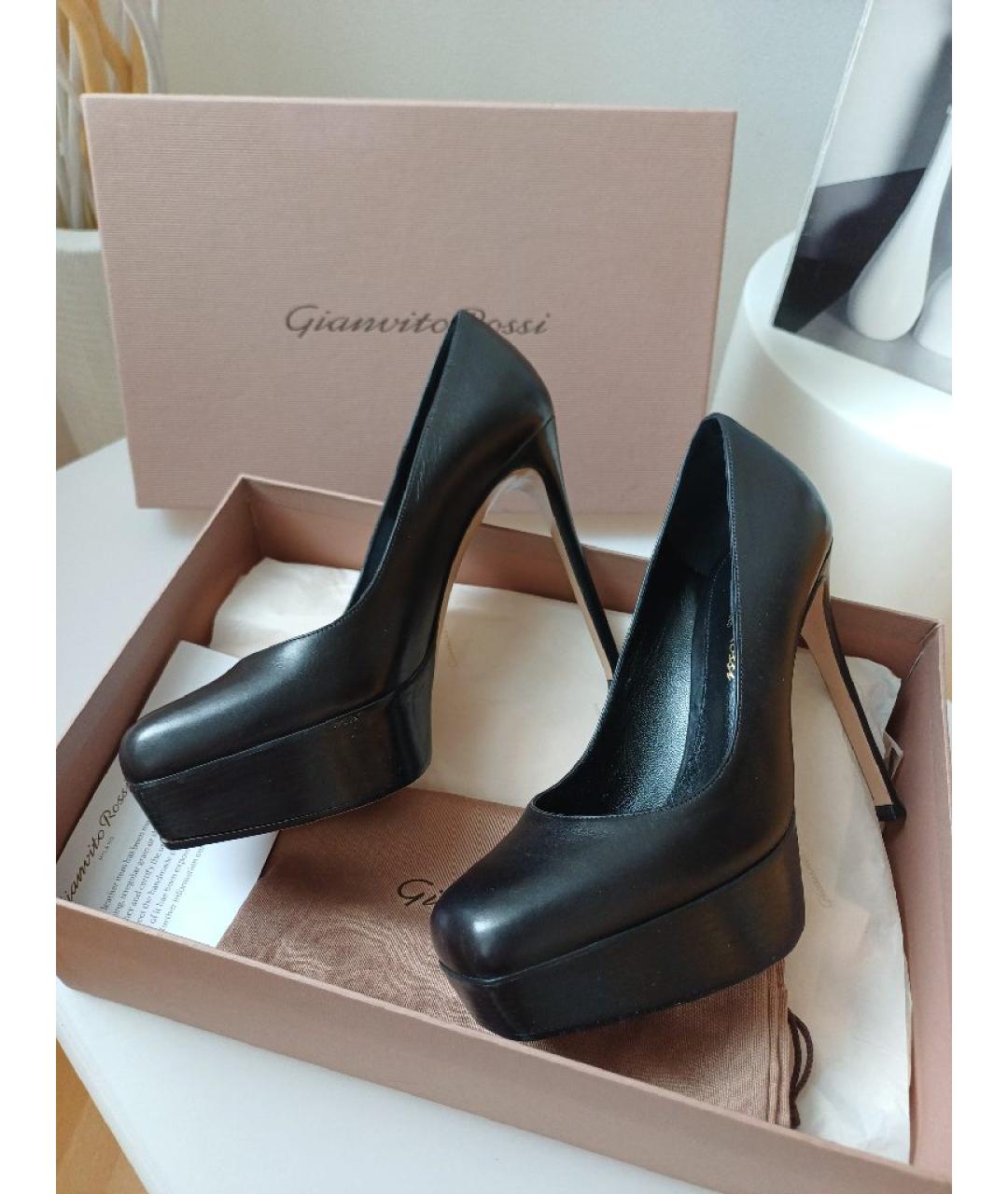 GIANVITO ROSSI Черные кожаные туфли, фото 3