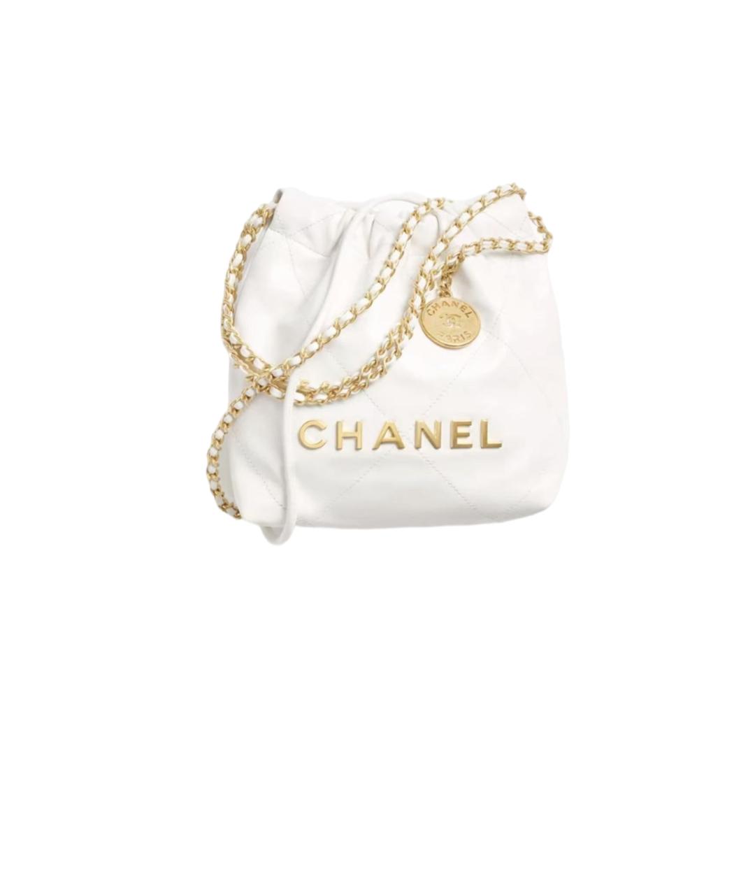 CHANEL Белая кожаная сумка через плечо, фото 8
