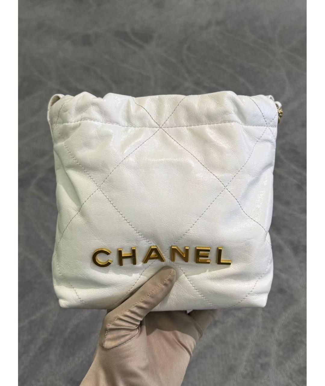 CHANEL Белая кожаная сумка через плечо, фото 2