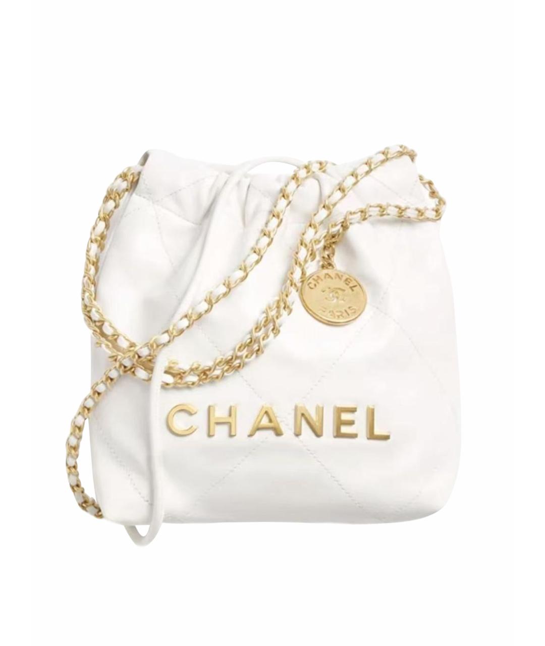 CHANEL Белая кожаная сумка через плечо, фото 1