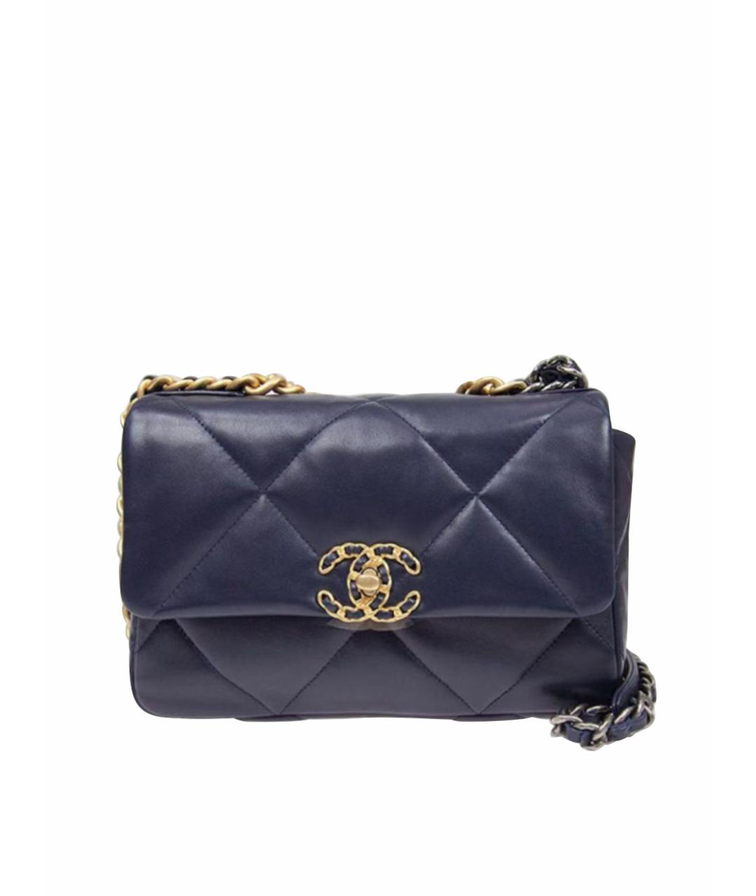 CHANEL Голубая кожаная сумка через плечо, фото 1