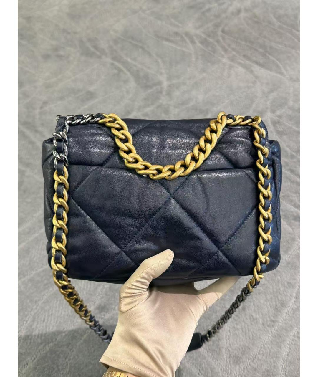 CHANEL Голубая кожаная сумка через плечо, фото 3