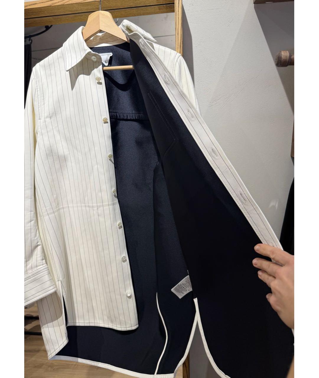 BOTTEGA VENETA Белая кожаная рубашка, фото 7