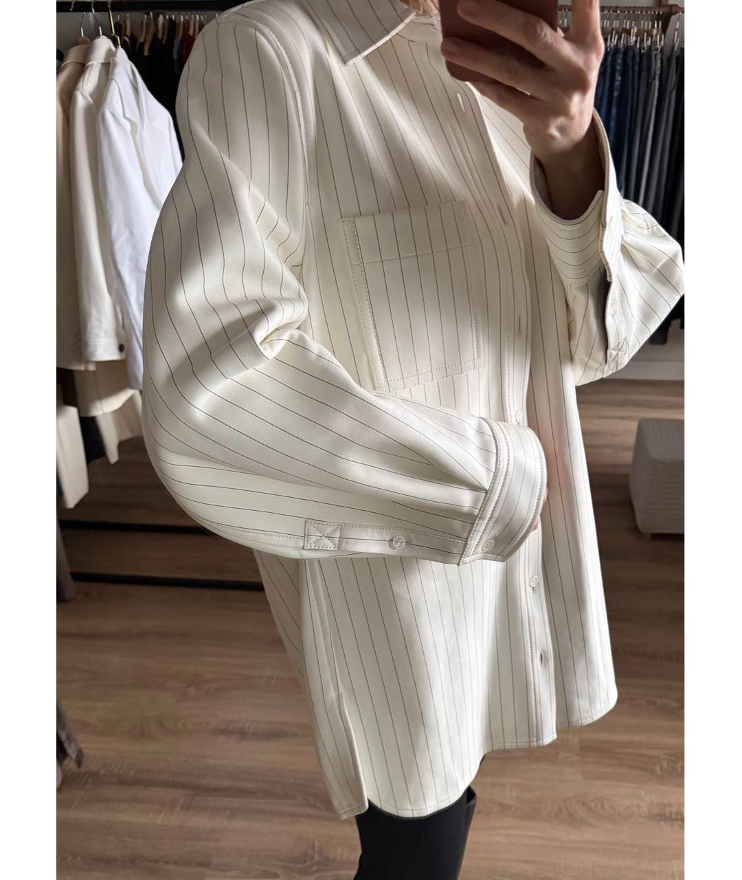 BOTTEGA VENETA Белая кожаная рубашка, фото 8