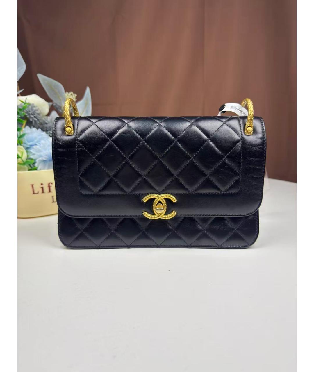 CHANEL Черная кожаная сумка через плечо, фото 2