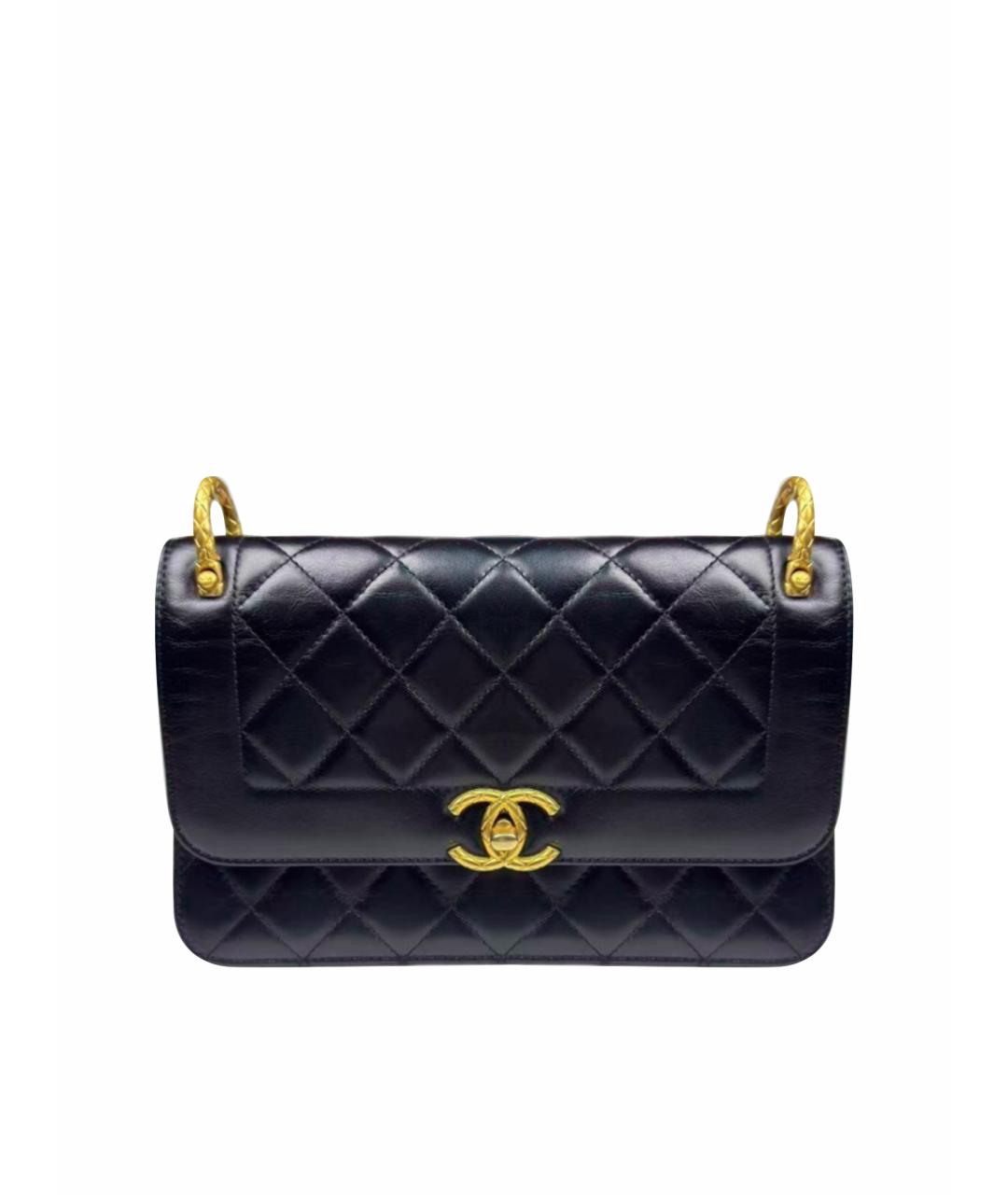 CHANEL Черная кожаная сумка через плечо, фото 1