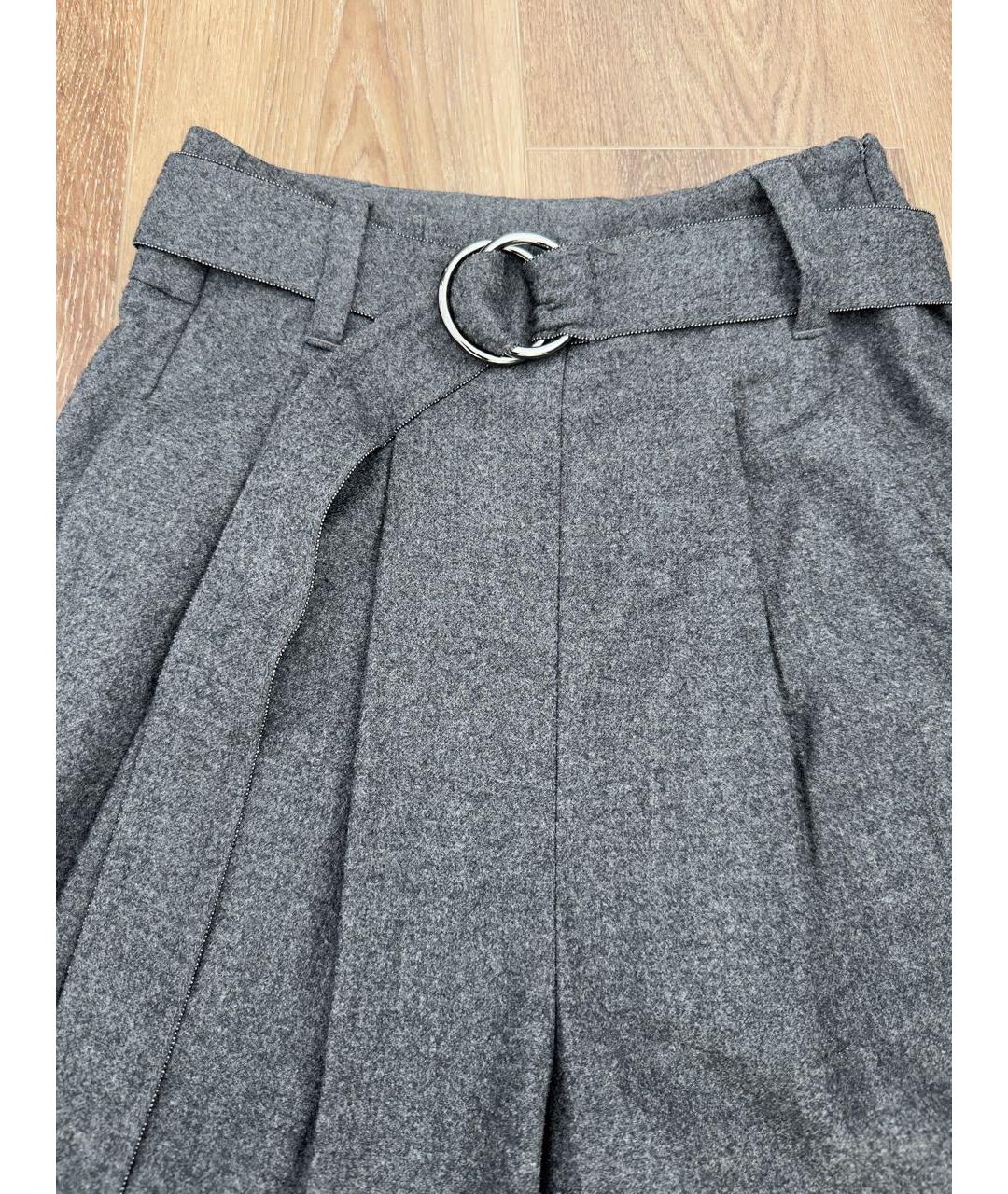 BRUNELLO CUCINELLI Серые шерстяные кюлоты, фото 3
