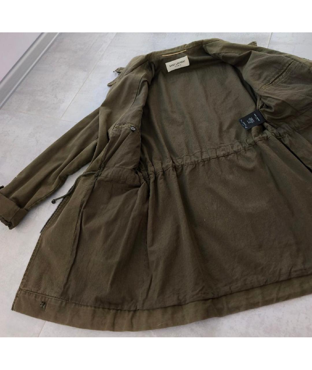 SAINT LAURENT Хаки хлопковая парка, фото 8