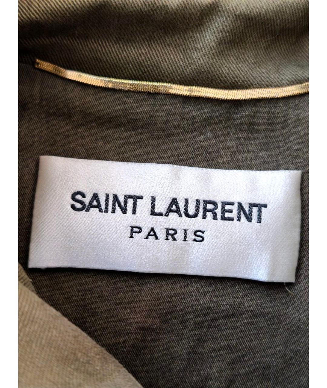 SAINT LAURENT Хаки хлопковая парка, фото 3
