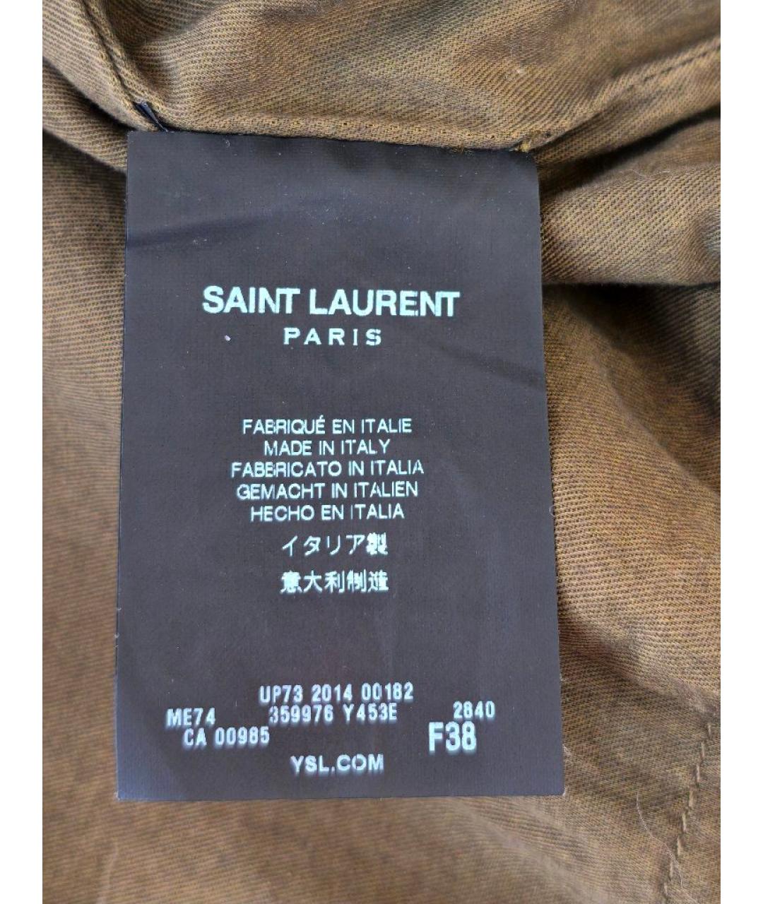 SAINT LAURENT Хаки хлопковая парка, фото 4
