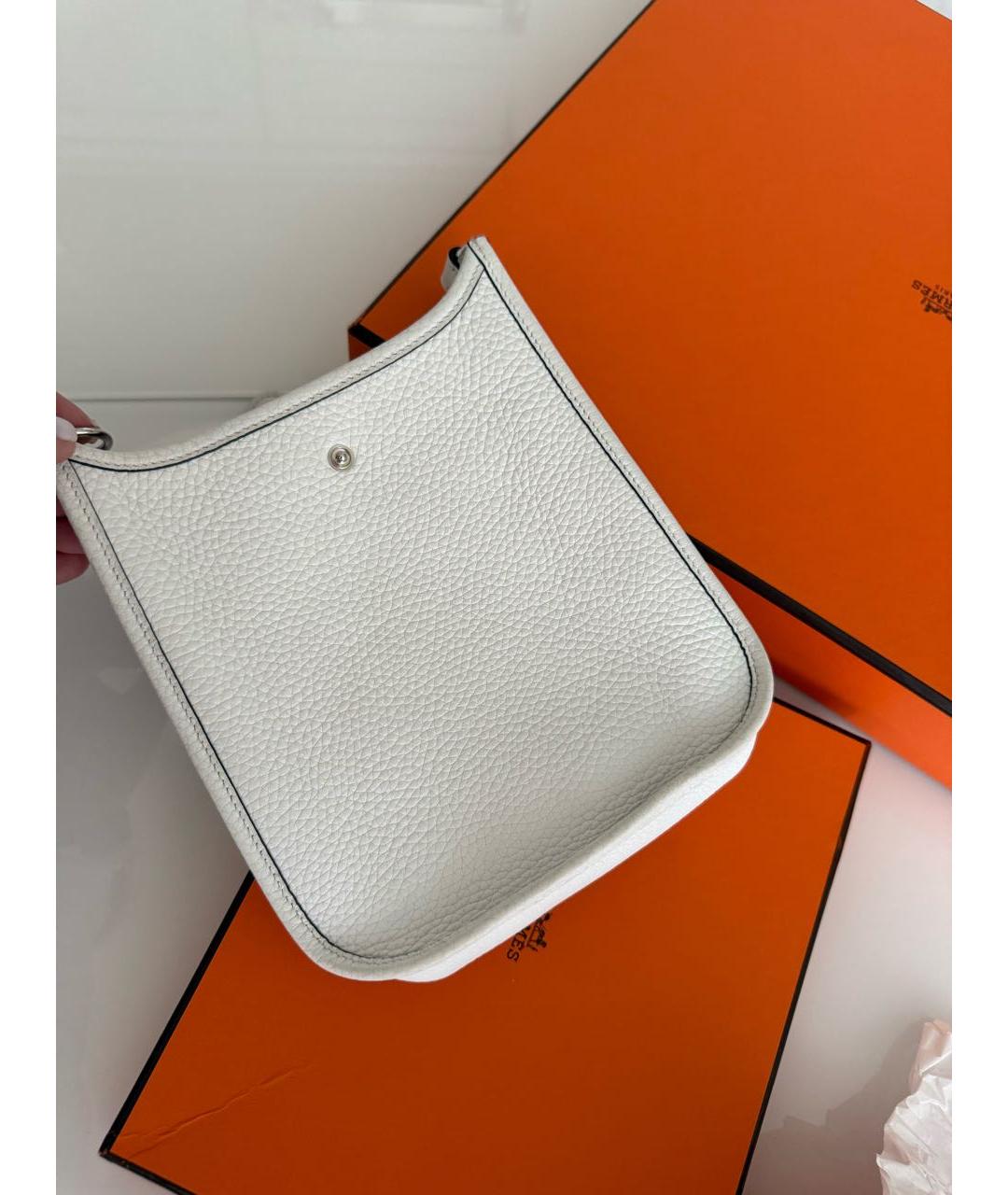 HERMES Белая кожаная сумка через плечо, фото 4