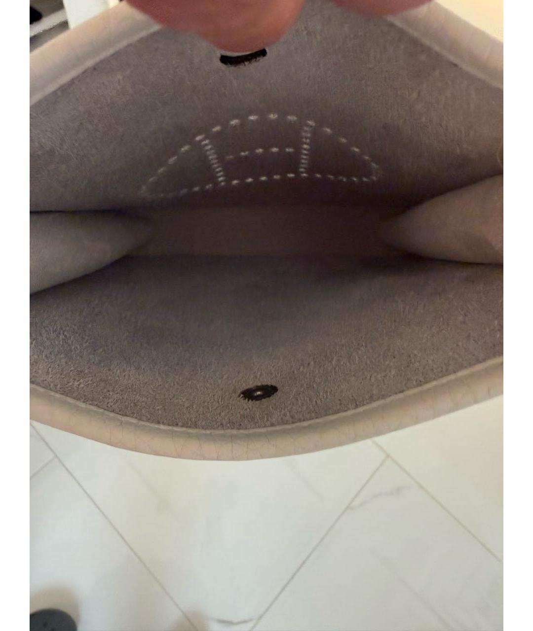 HERMES Белая кожаная сумка через плечо, фото 7