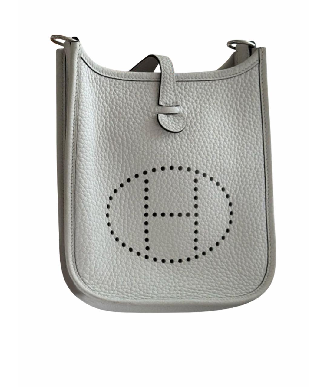 HERMES Белая кожаная сумка через плечо, фото 1