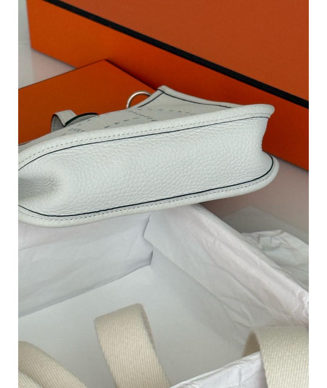 HERMES Белая кожаная сумка через плечо, фото 3