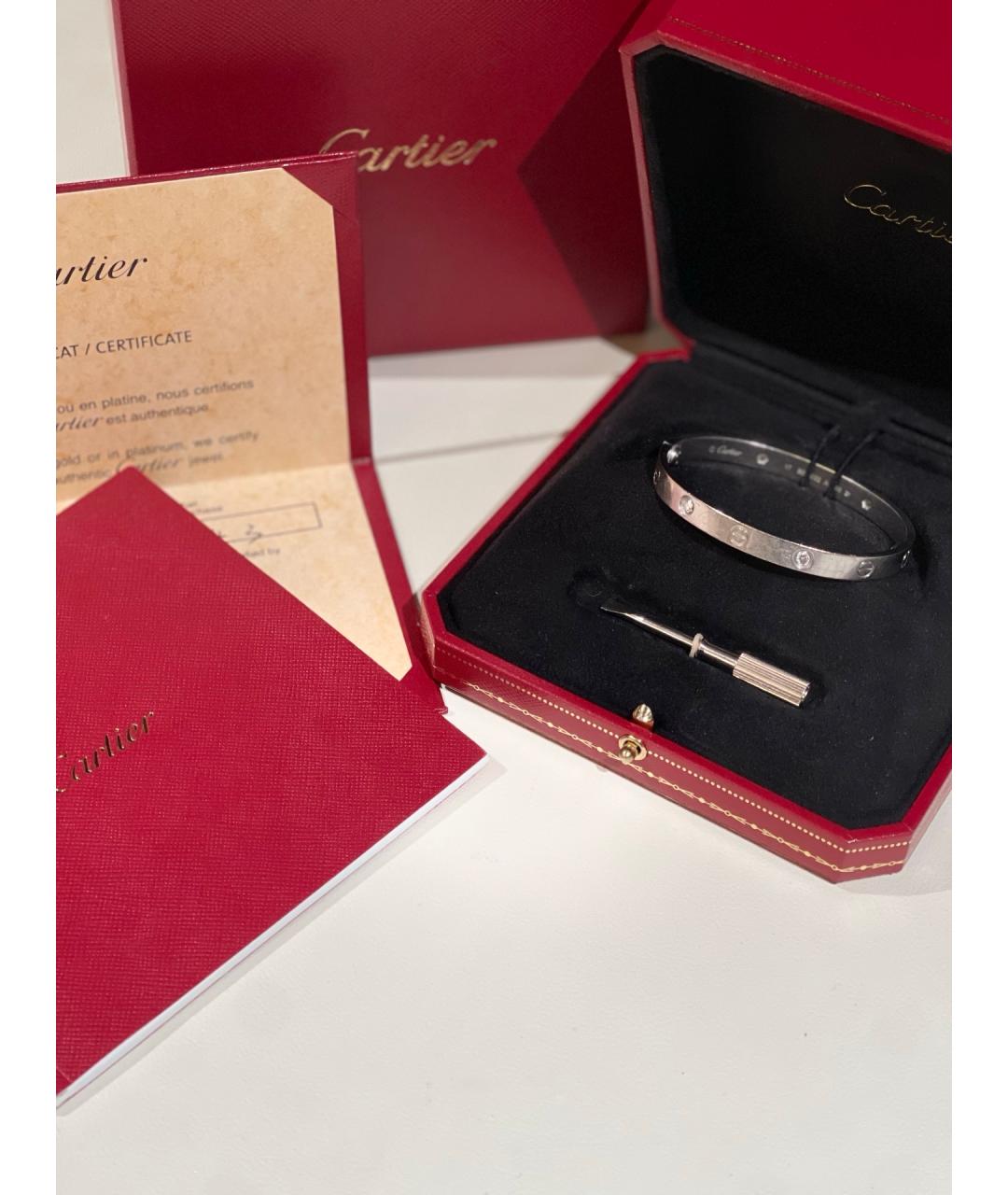 CARTIER Серебрянный браслет из белого золота, фото 2