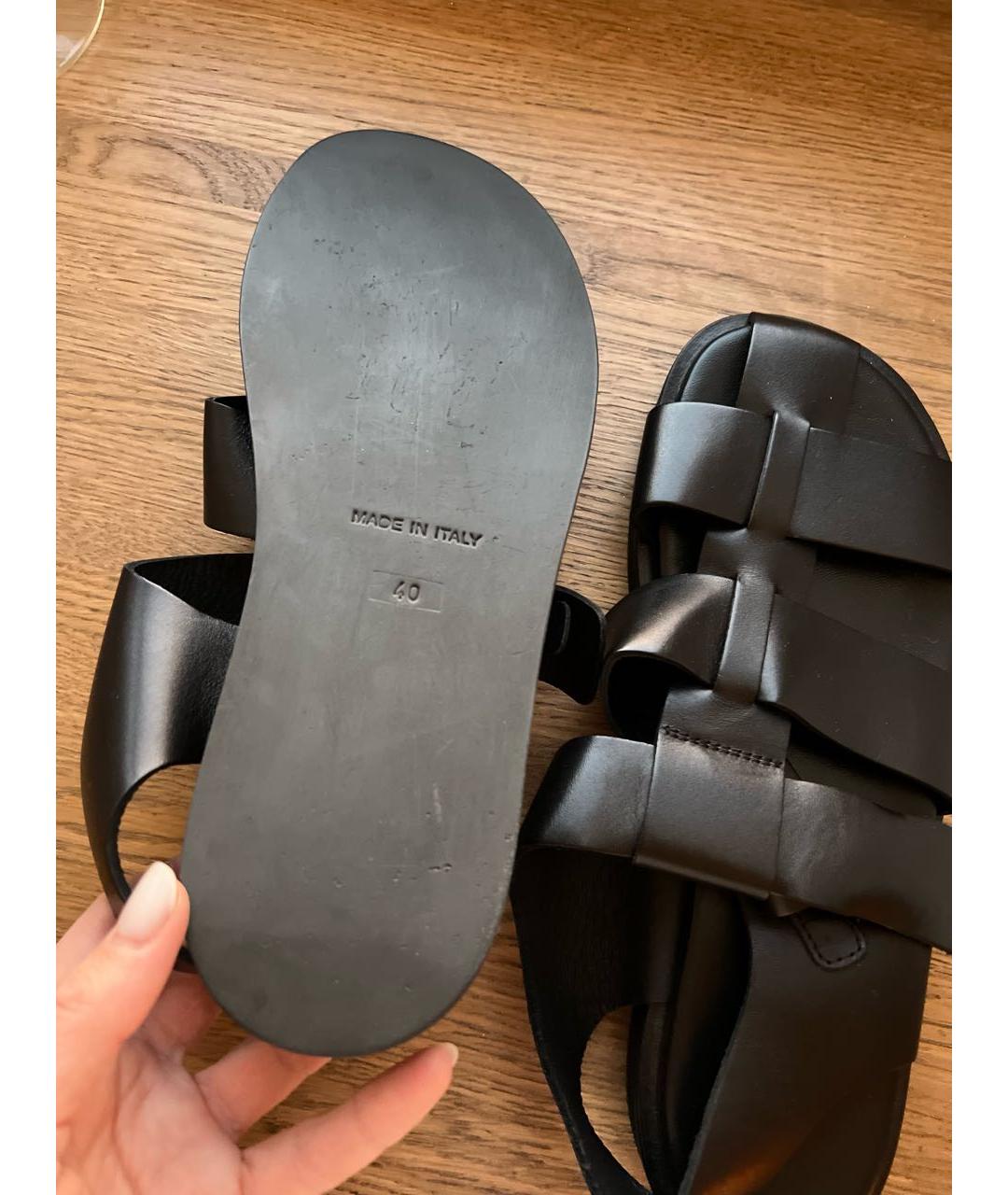 LIVIANA CONTI Черные кожаные сандалии, фото 5