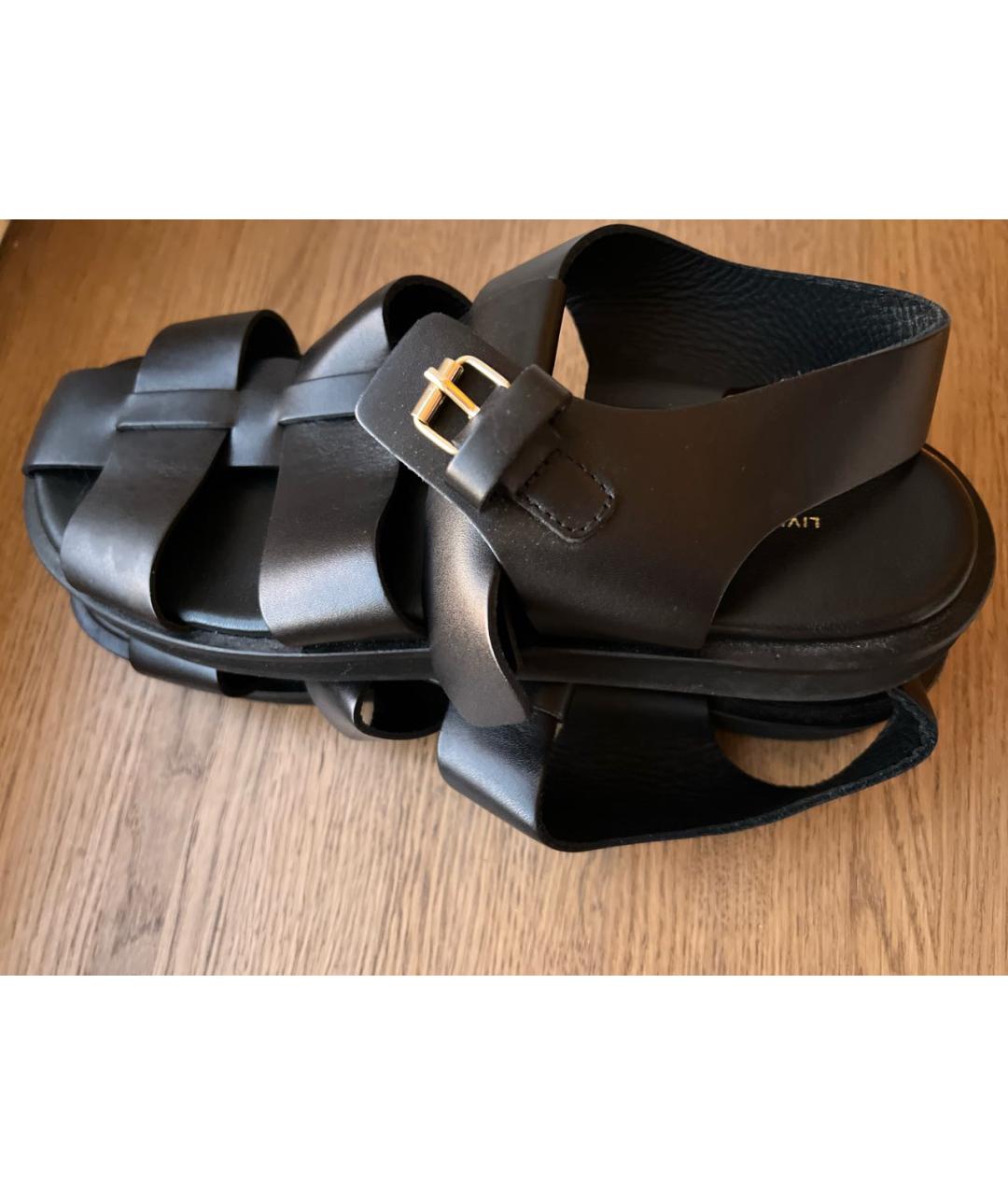 LIVIANA CONTI Черные кожаные сандалии, фото 9