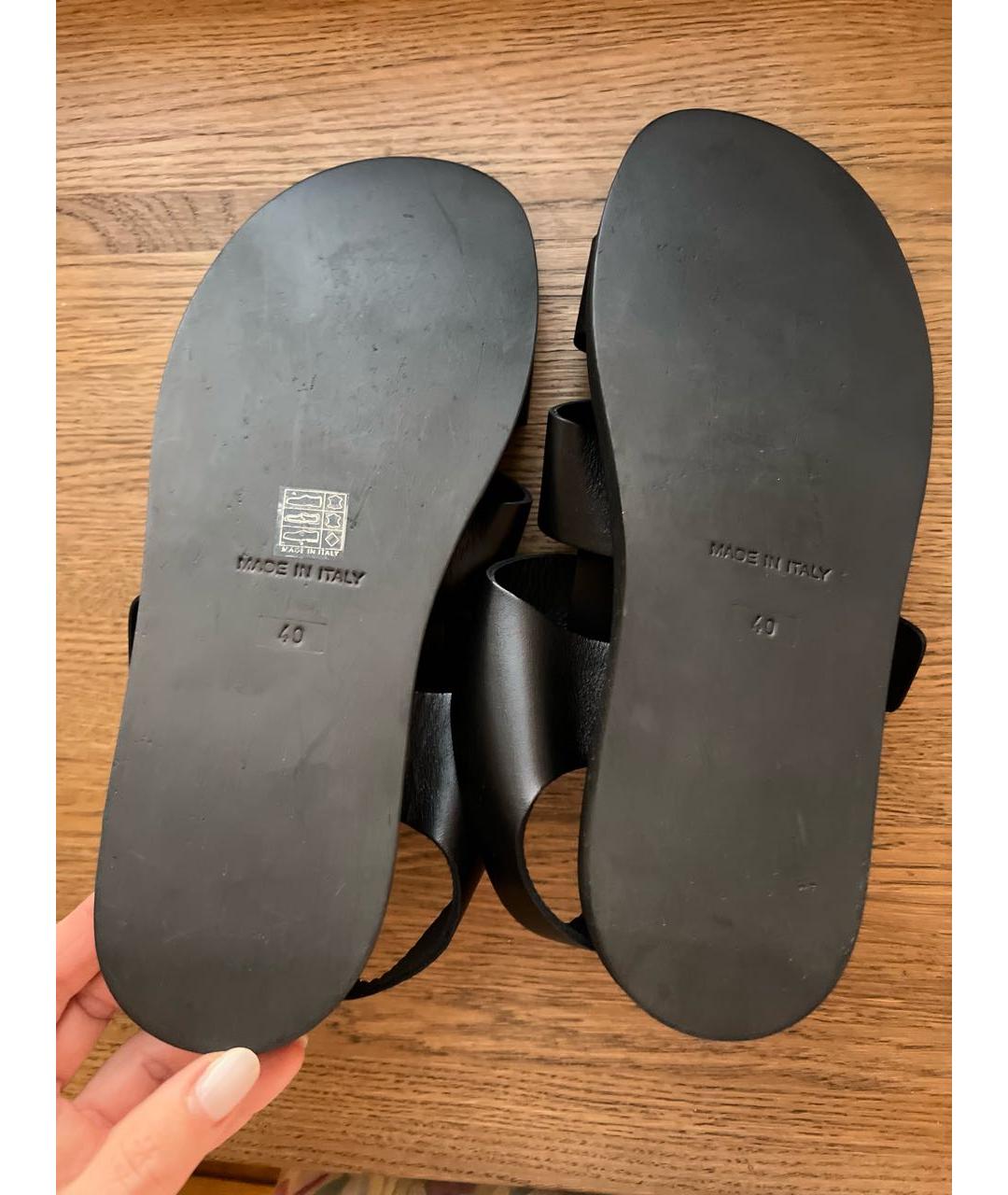 LIVIANA CONTI Черные кожаные сандалии, фото 6