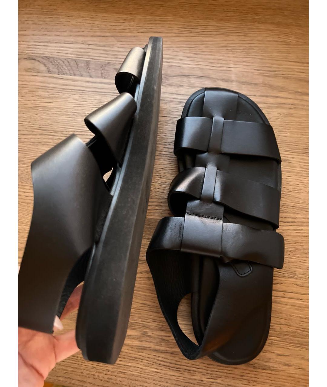 LIVIANA CONTI Черные кожаные сандалии, фото 4