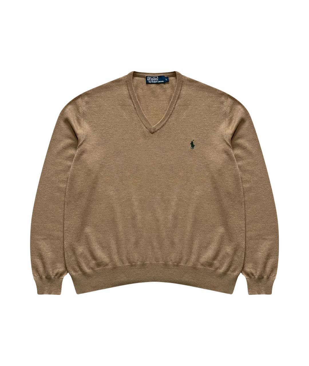 RALPH LAUREN Бежевый шерстяной джемпер / свитер, фото 1