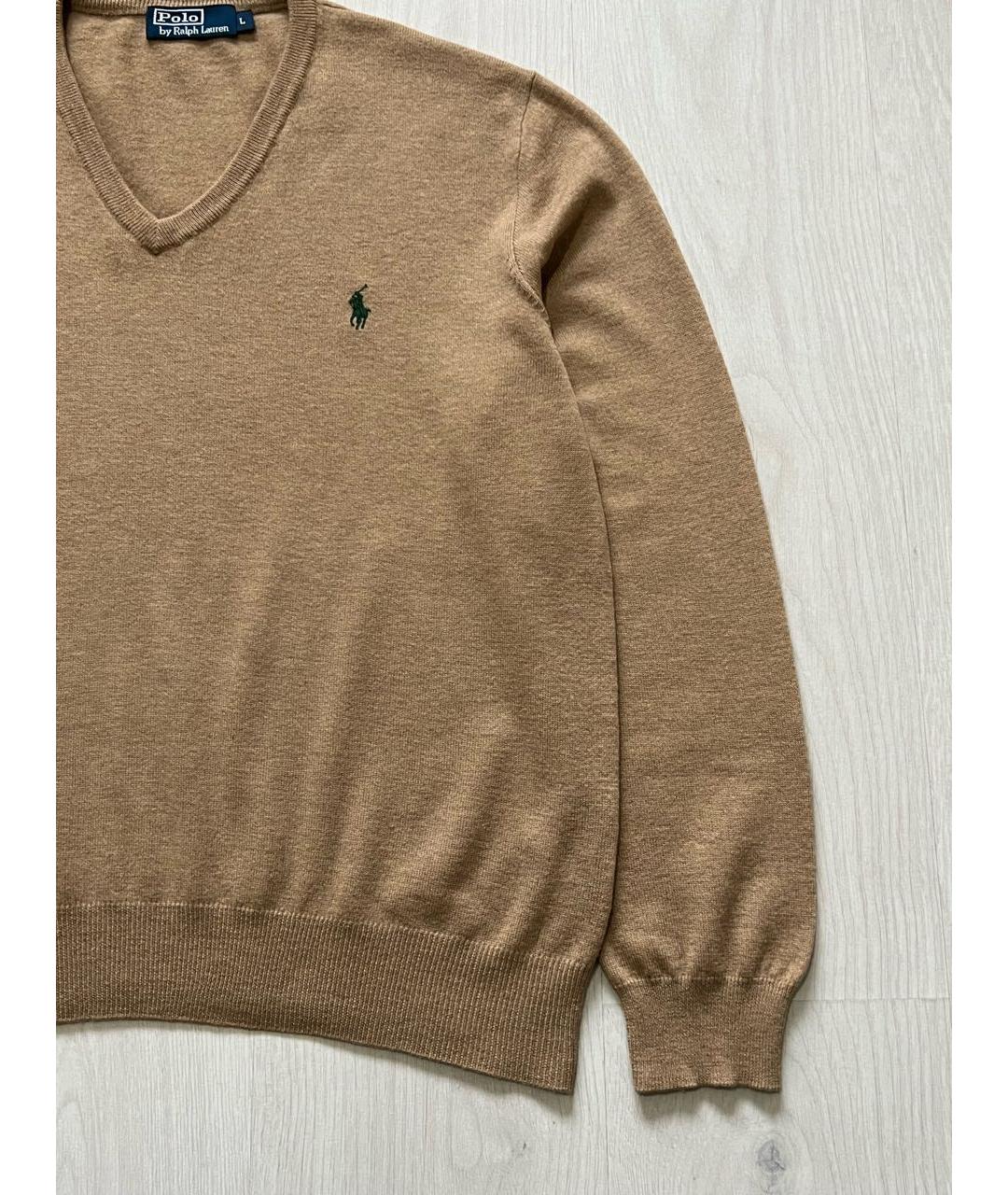 RALPH LAUREN Бежевый шерстяной джемпер / свитер, фото 6