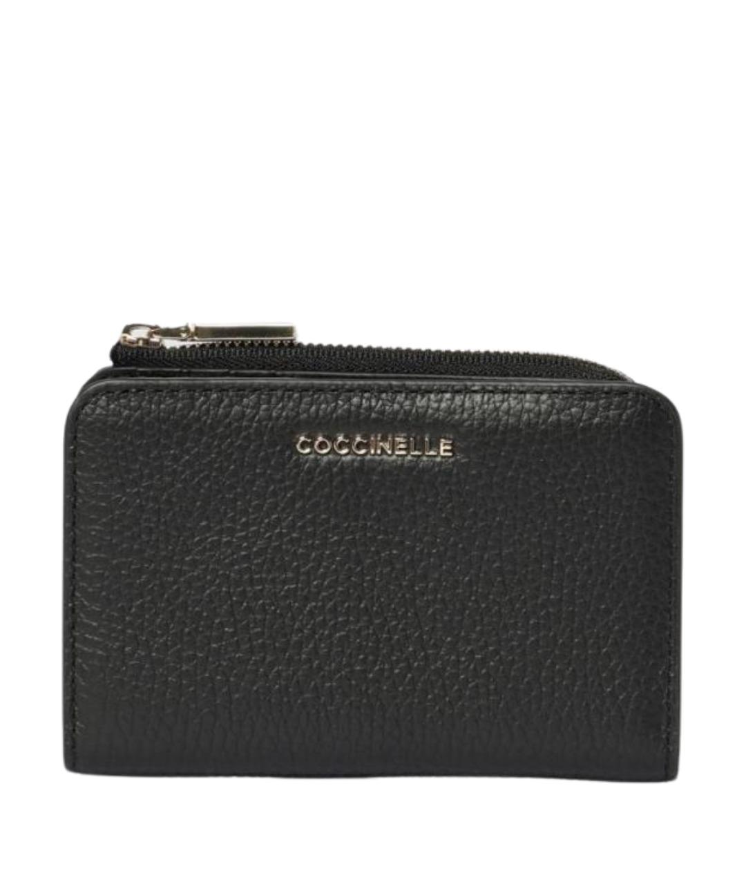 COCCINELLE Черный кожаный кошелек, фото 1