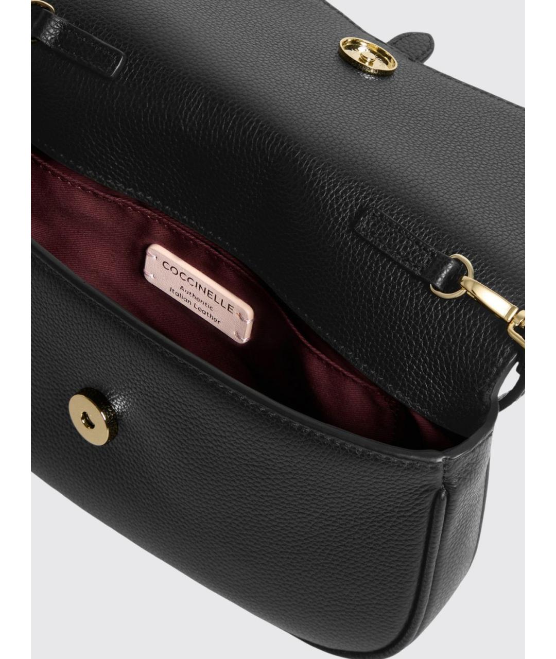 COCCINELLE Черная кожаная сумка через плечо, фото 3