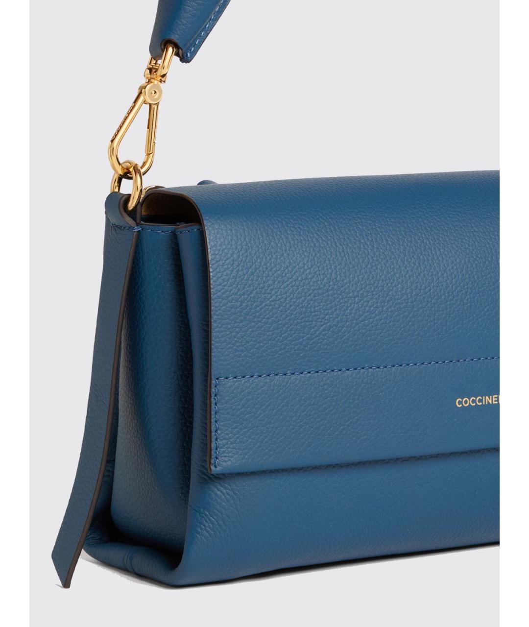 COCCINELLE Синяя кожаная сумка через плечо, фото 3