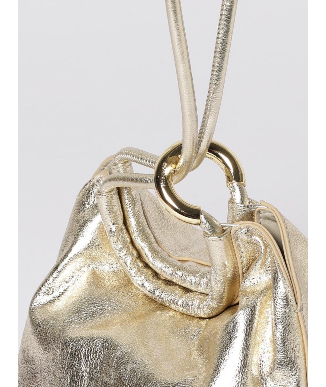 COCCINELLE Золотая кожаная сумка через плечо, фото 3