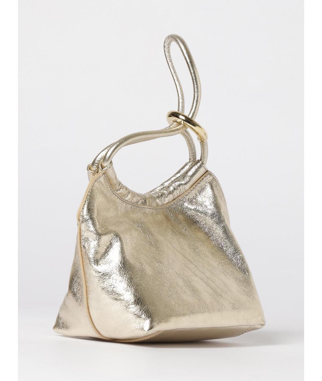 COCCINELLE Золотая кожаная сумка через плечо, фото 2