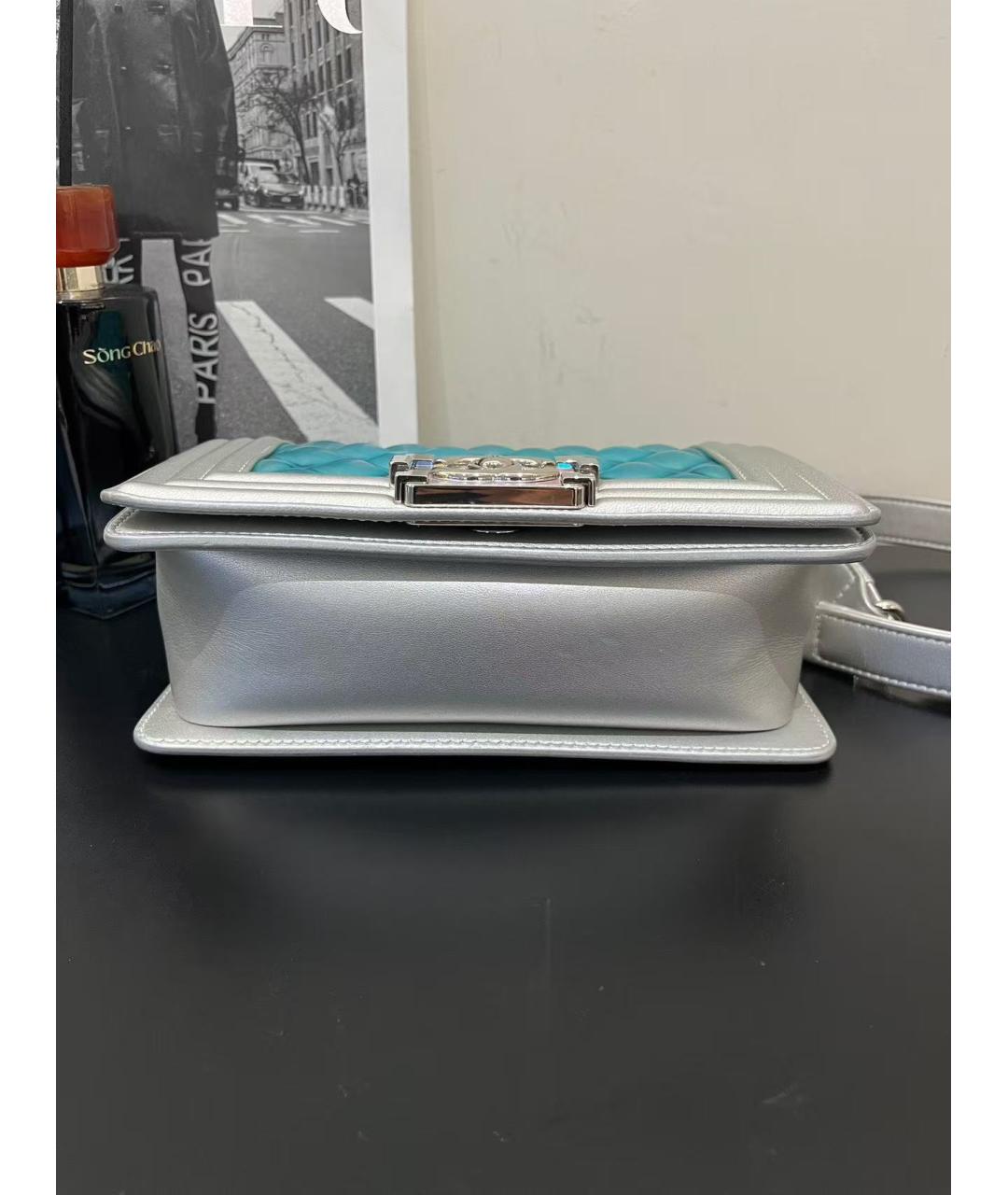 CHANEL Серебряная кожаная сумка через плечо, фото 4