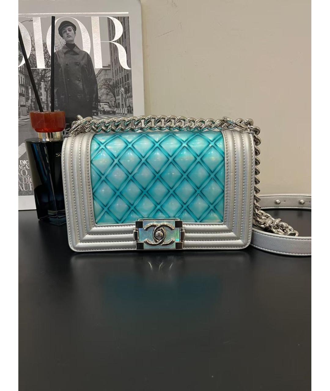 CHANEL Серебряная кожаная сумка через плечо, фото 5