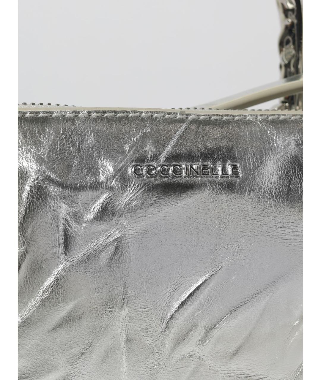 COCCINELLE Серебряная кожаная сумка через плечо, фото 3