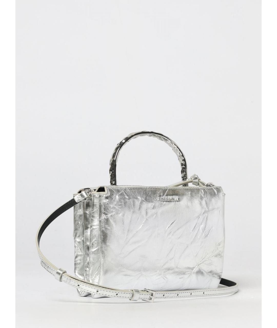 COCCINELLE Серебряная кожаная сумка через плечо, фото 2