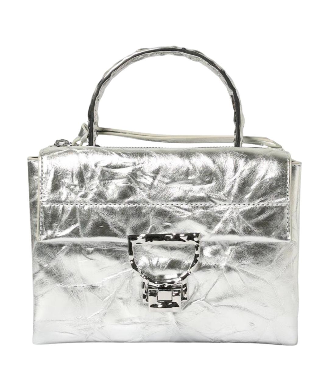 COCCINELLE Серебряная кожаная сумка через плечо, фото 1