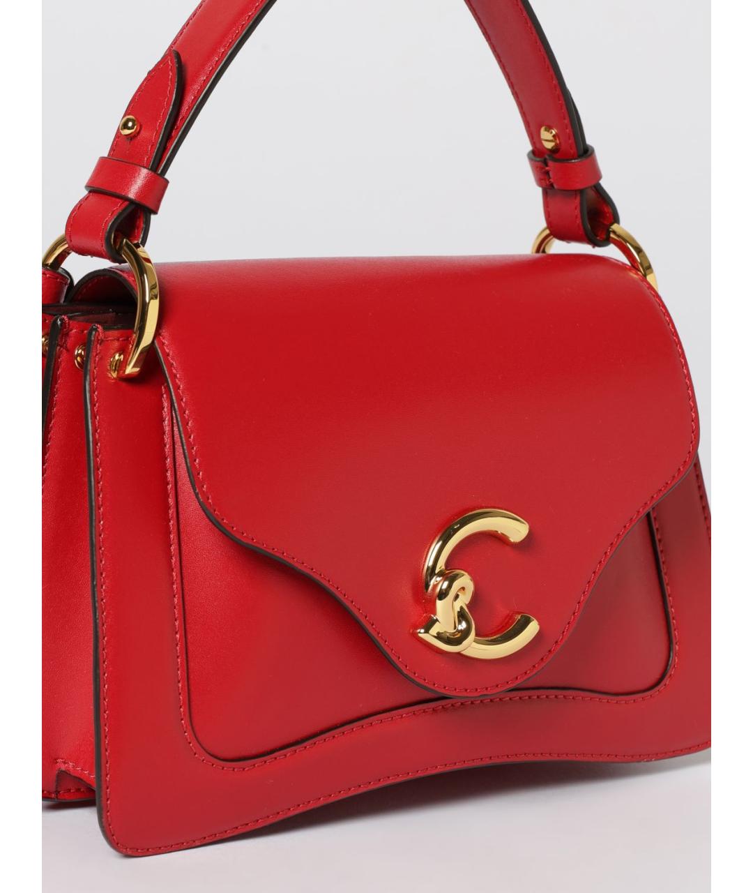 COCCINELLE Красная кожаная сумка с короткими ручками, фото 3