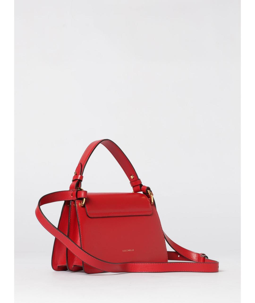COCCINELLE Красная кожаная сумка с короткими ручками, фото 2