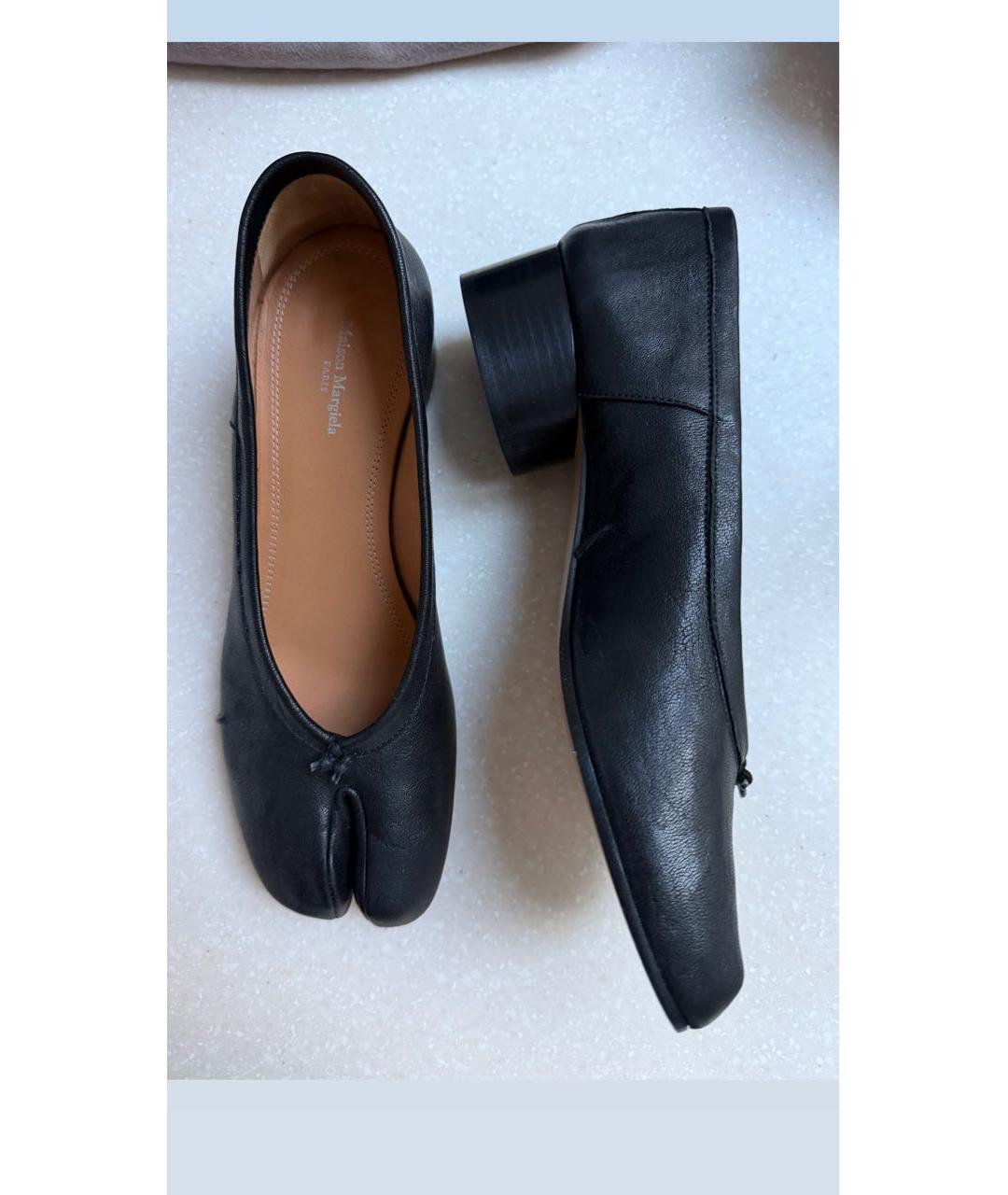 MAISON MARGIELA Черные кожаные туфли, фото 5