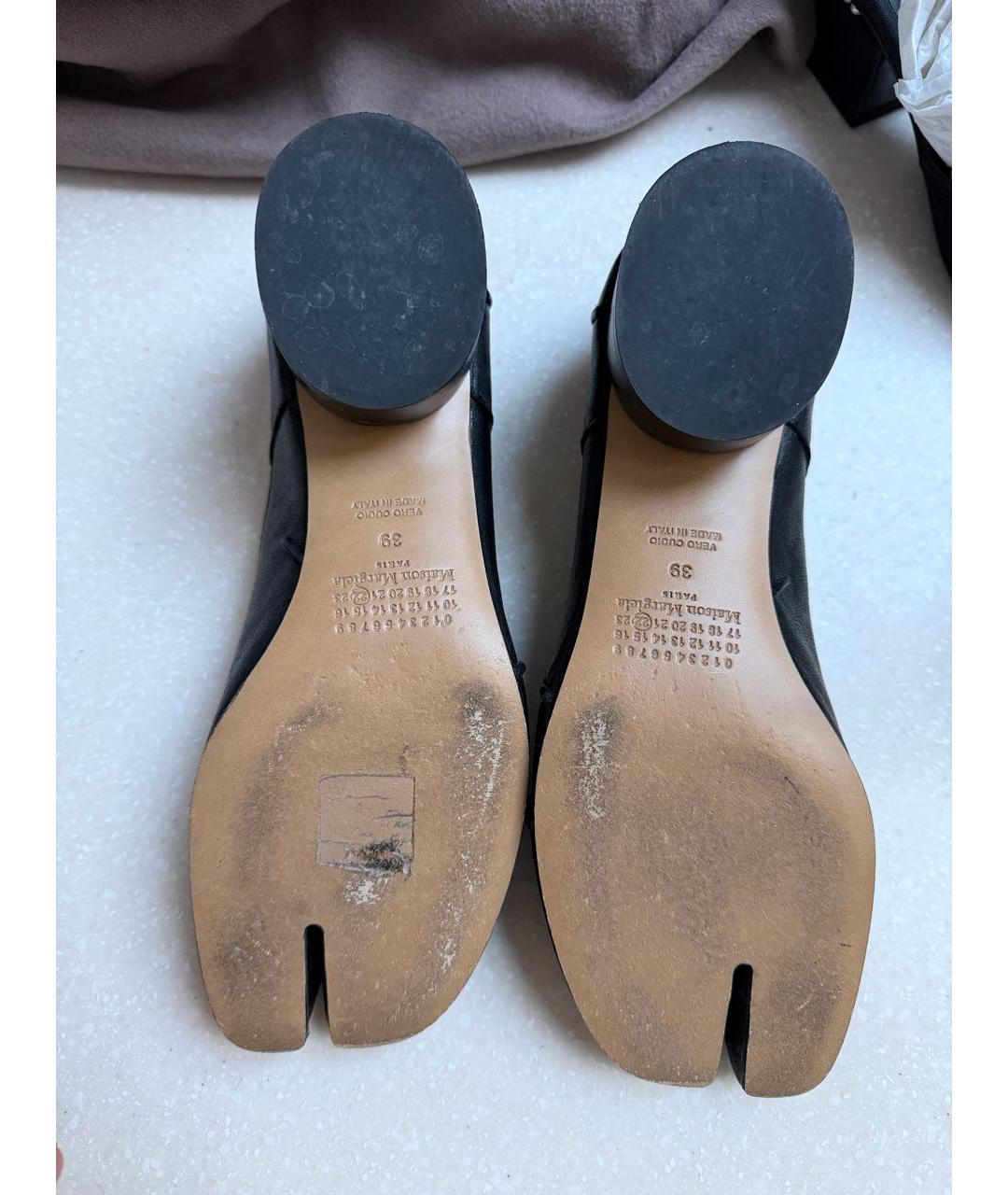 MAISON MARGIELA Черные кожаные туфли, фото 3