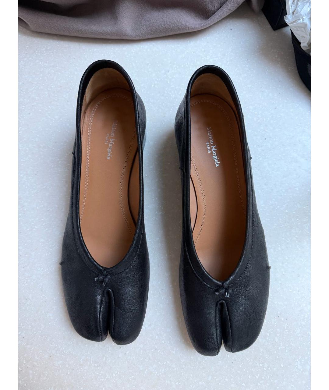 MAISON MARGIELA Черные кожаные туфли, фото 2
