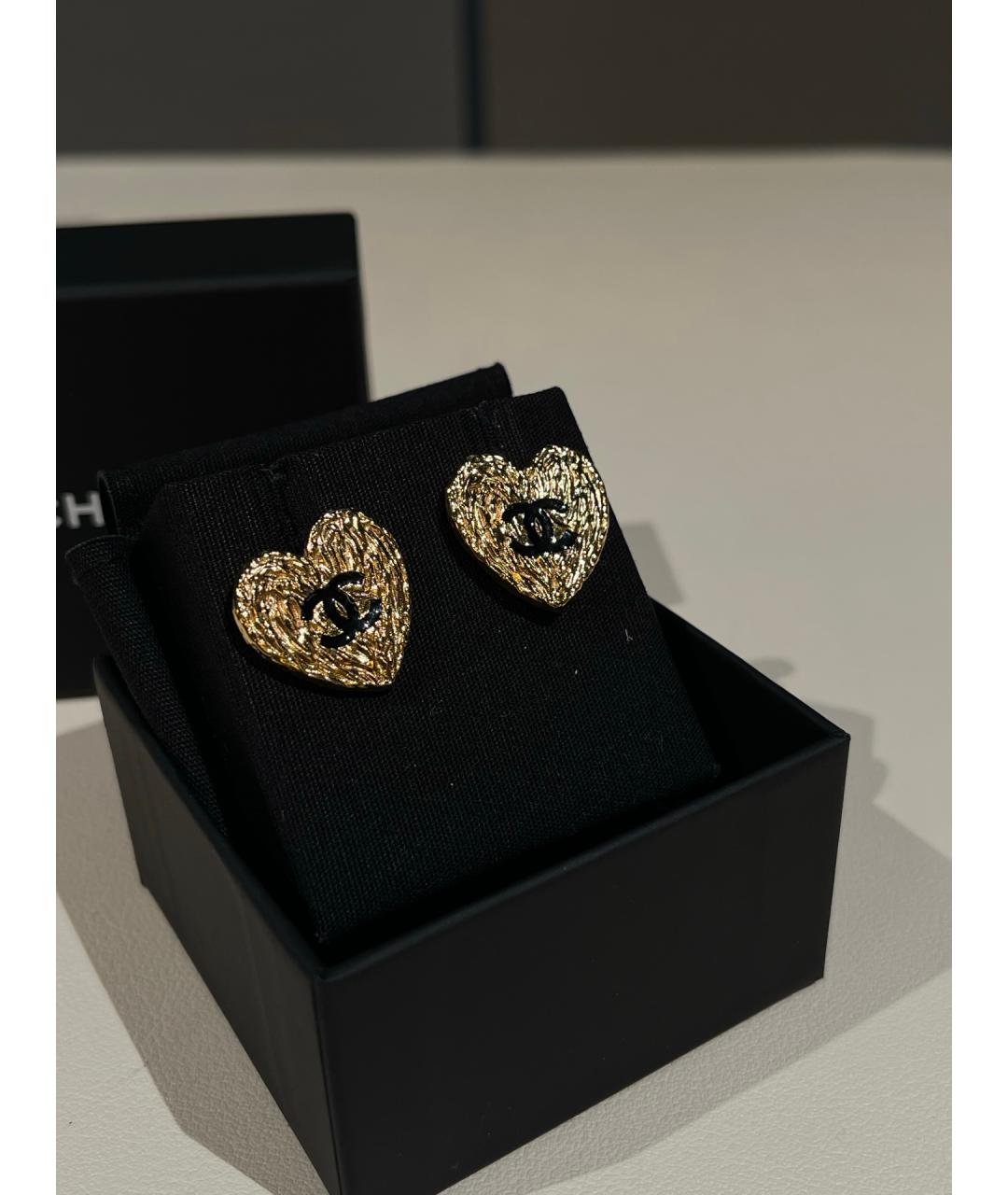 CHANEL Золотые металлические серьги, фото 4