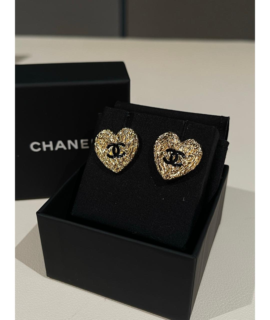CHANEL Золотые металлические серьги, фото 5