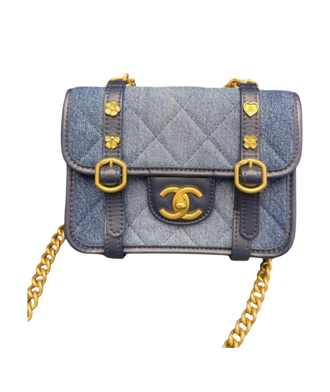 CHANEL Голубая сумка через плечо, фото 1