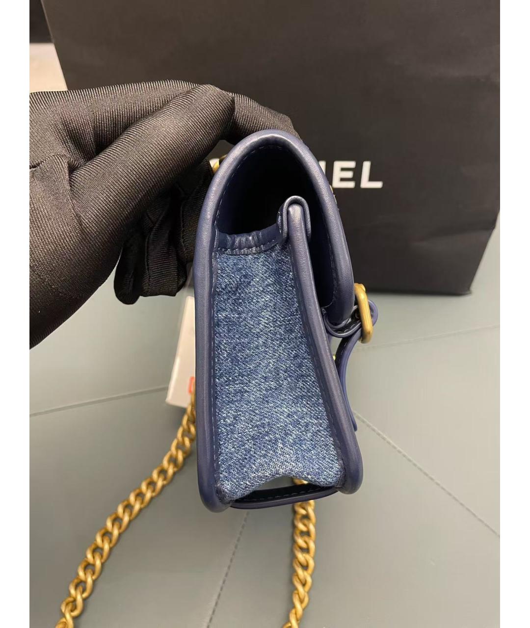 CHANEL Голубая сумка через плечо, фото 4