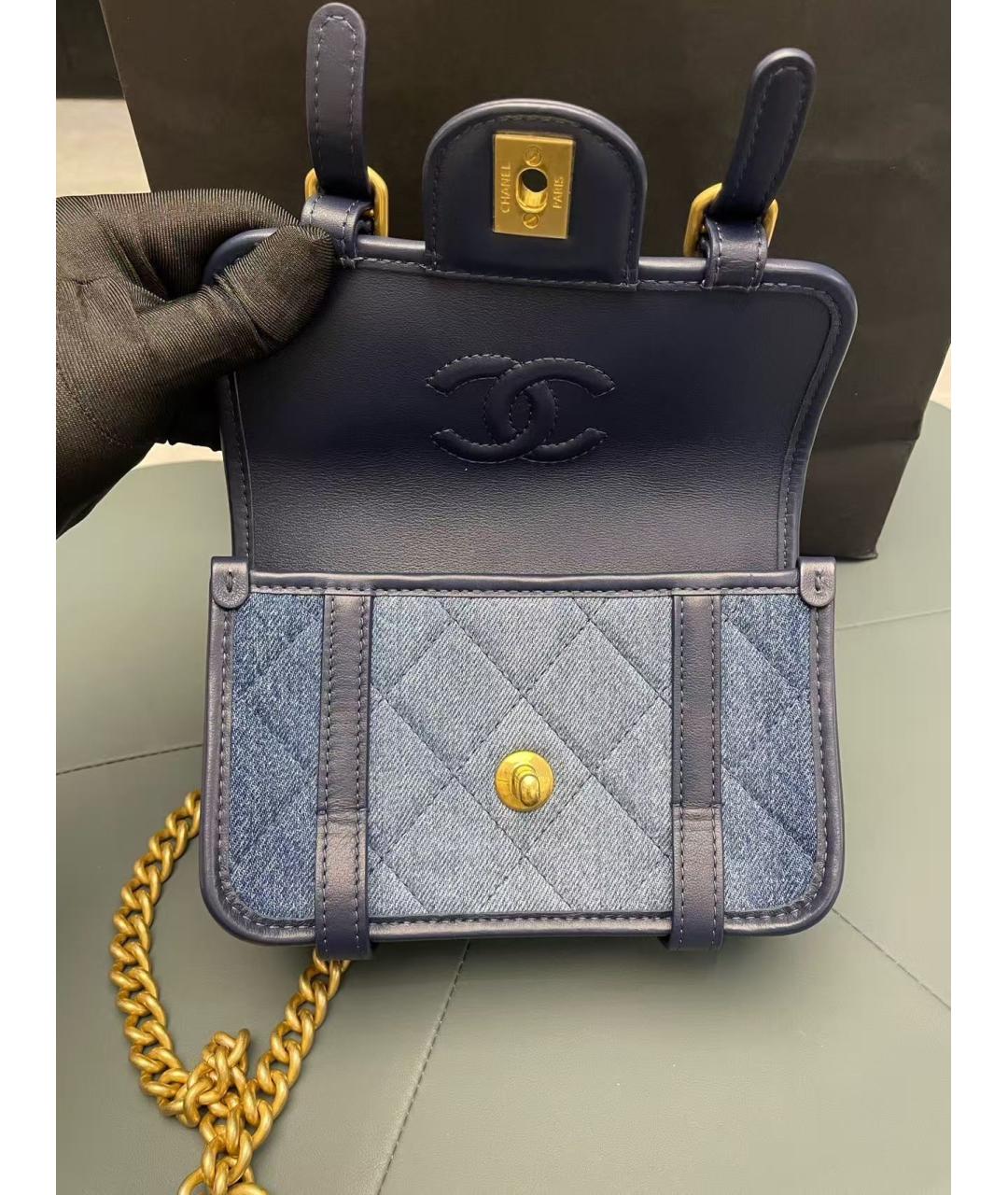 CHANEL Голубая сумка через плечо, фото 6