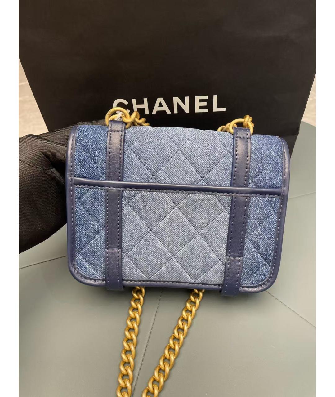 CHANEL Голубая сумка через плечо, фото 5