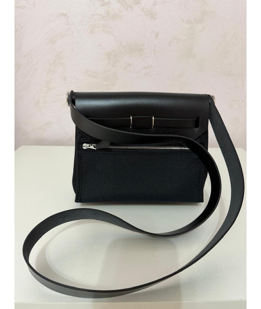 HERMES Черная тканевая сумка через плечо, фото 2