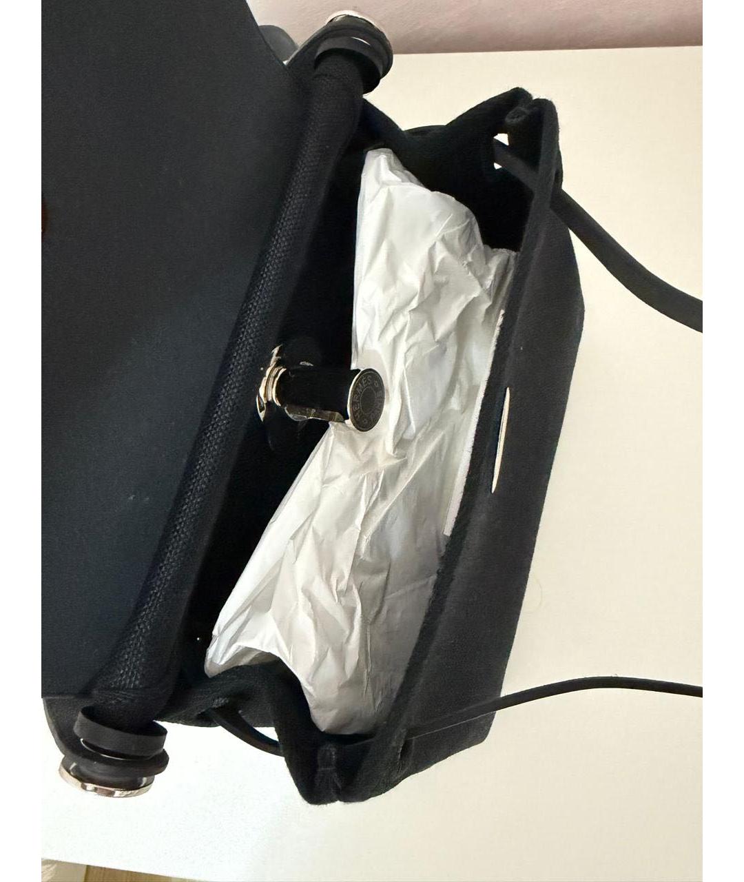 HERMES Черная тканевая сумка через плечо, фото 3