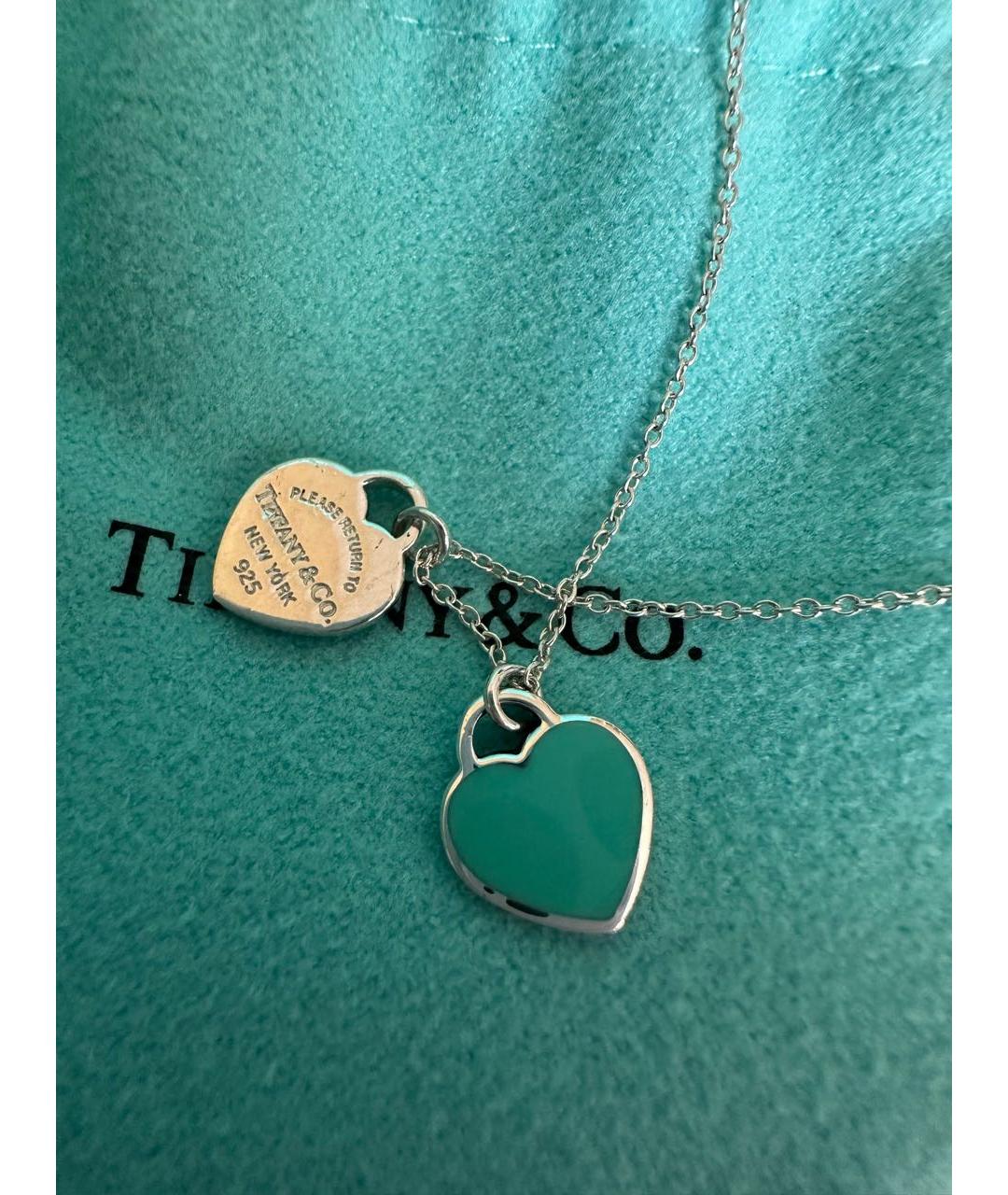 TIFFANY&CO Бирюзовое серебряное колье, фото 3