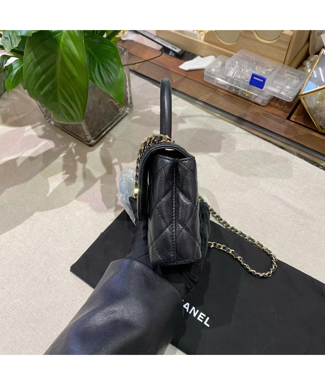 CHANEL Черная кожаная сумка через плечо, фото 5